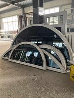 Europäischer Stil Halbrunde Fenster Bogenfenster aus Aluminium mit Getöntem Glas