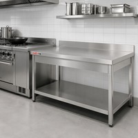 Zware 201 304 roestvrijstalen commerciële keuken hotel restaurant voorbereidingsblad dubbelwandig verstelbare hoogte antislip