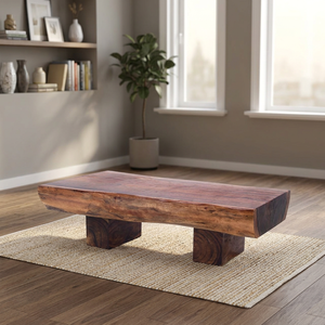 Table à manger en bois massif de suar au design moderne, pieds épais, certifiée FLEGT, pour mobilier de jardin extérieur, pour 8 à 10 chaises, complète - Product Image 3