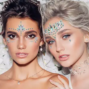 Nuovi Gioielli per il Viso 2023, Adesivi Temporanei per Tatuaggi, Decorazioni con Strass per Viso e Corpo, Arte Corporea per Festival e Feste di Compleanno - Product Image 1