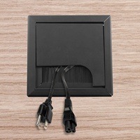 Cache-câble de bureau carré en métal anti-poussière 80 mm x 80 mm pour ordinateur et bureau