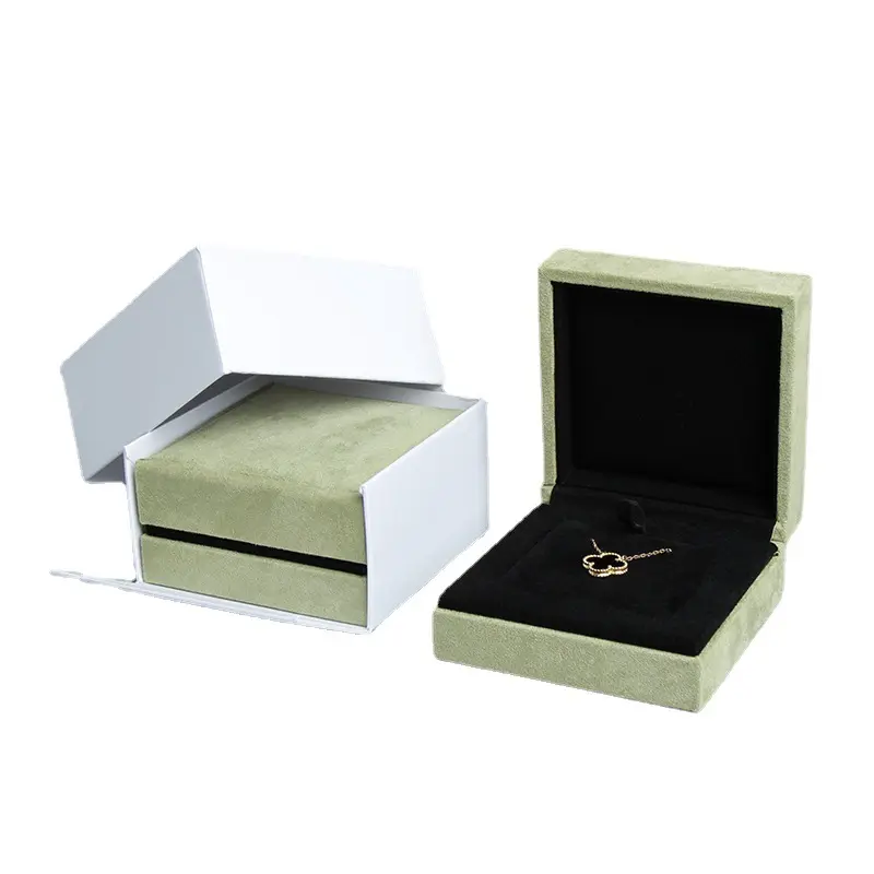 Роскошные бархатные подарочные коробки зеленого цвета, колье, ожерелье, Ювелирная упаковка, набор шкатулок