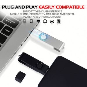 แฟลชไดรฟ์โลโก้สั่งทำ สีเงิน/ดำ โลหะ สำหรับสมาร์ทโฟน ความจุ 8GB-1TB ชนิด Type-C USB 3.0 ความเร็วในการอ่าน 15-25 เมกะไบต์/วินาที ความเร็วในการเขียน 6-10 เมกะไบต์/วินาที รับประกัน 3 ปี - Product Image 2