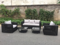 Ensemble de meubles d'extérieur 6 pièces avec Table basse, canapé en rotin, chaise longue, meuble de terrasse pour l'extérieur