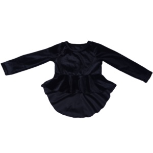 Wholesale Ruffle Shirts for Baby Girls Beautiful Velvet High-Low Peplum Tank <b>Top</b> - Product Image 6