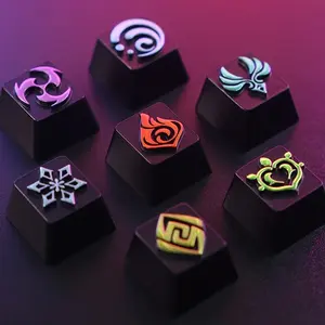 Clavier personnalisé R4 ESC avec touches en alliage d'aluminium, propriétés des éléments de la série Genshin, Pyro/Anemo/Electro/Hydro, accessoires pour clavier - Product Image 1