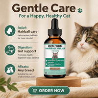 Gouttes liquides de qualité supérieure pour soulager les boules de poils des chats, formule douce non irritante pour la prévention des boules de poils, aide à la santé digestive