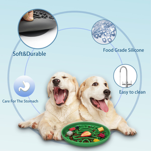 Mangkuk Makan Hewan Peliharaan Silikon dengan Desain Logo Kustom, Portabel, dan Pengisap untuk Anjing dan Kucing, Mangkuk Makanan Hewan Peliharaan yang Memperlambat Makan - Product Image 4