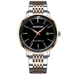 Reloj de Pulsera Binbond B30-2 para Hombre, Correa de Acero Inoxidable, Cuarzo, Pantalla Curva de Lujo, Resistente al Agua, Luminoso, con Fecha, Estilo Casual y de Negocios - Product Image 1