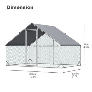 กรงไก่แบบเดินเข้าได้ ขนาด 10x7 ฟุต โครงเหล็กชุบสังกะสี พร้อมผ้าคลุมกันน้ำ - Product Image 2