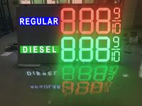 Letrero de Precio de Combustible de Doble Cara y Pantalla LED Grande de 7 Segmentos para Estaciones de Servicio, Tablero de Precios para Exteriores