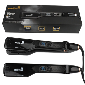 Chuyên Nghiệp LCD hiển thị hấp hơi salon <span class=keywords><strong>Titanium</strong></span> tóc ép tóc tóc thẳng hơi nước phẳng sắt với lược - Product Image 1