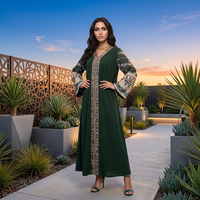 Abaya musulmane à faible MOQ, robe longue ample brodée de sequins, manches longues, caftan arabe décontracté pour femme, grandes tailles, toutes saisons