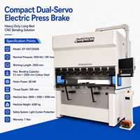 Prensa Plegadora CNC Eléctrica de Doble Servoaccionamiento de 105T y 2500 mm para Plegado de Chapa de Acero al Carbono de 5,1 mm