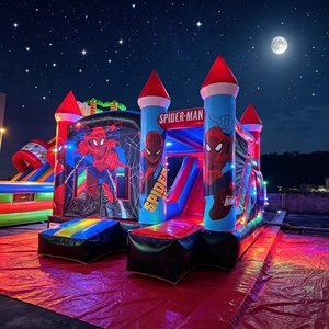 Vente en gros 2026 Château gonflable Spider-<span class=keywords><strong>Man</strong></span> avec toboggan en PVC épais pour enfants, idéal pour les fêtes en extérieur - Product Image 3