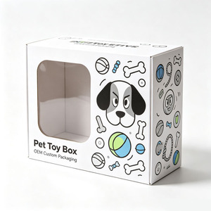 Pet Toy <b>Box</b> Custom Printed Rigid Packaging With Window For Dog Cat Toys OEM Design - Product Image 1