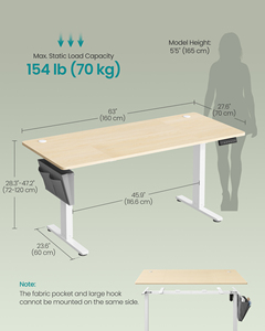 <span class=keywords><strong>Scrivania</strong></span> Regolabile in Altezza <span class=keywords><strong>VASAGLE</strong></span> con Piano del Tavolo Componibile, <span class=keywords><strong>Scrivania</strong></span> Elettrica con 4 Altezze Memorizzabili - Product Image 5