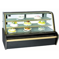 Vitrine Réfrigérée Commerciale pour Gâteaux en Marbre, Présentoir à Gâteaux avec Porte Coulissante, Mini Vitrine Réfrigérée à 2 Portes Vitrées pour Pâtisserie - Product Image 3