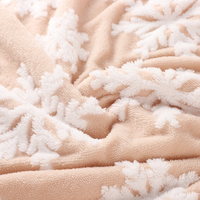 Couverture réversible en peluche douce flocon de neige de Noël en stock Couverture de lit Sherpa à carreaux pour canapé