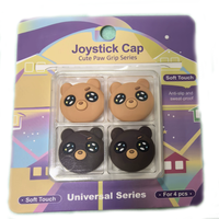 Capuchons de joystick en silicone en forme d'ours mignon pour PS4, PS5, antidérapants, accessoires de manette souples et amusants