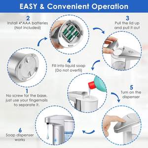 Automatische Zeepdispenser Zeepbakje Zeepdispenser Touchless Infrarood <span class=keywords><strong>Motion</strong></span> Sensor Zeepdispenser - Product Image 5