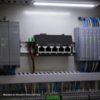 Switch de Red Industrial de 5 Puertos 10/100Mbps Directo de Fábrica, IP40, DC 9-57V, Amplio Rango de Alimentación PoE, para Uso en Seguridad CCTV