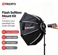 TRIOPO Nouvelle Boîte à Lumière Octogonale Parapluie KX 90CM pour Flash Godox AD200 V1 Accessoires de Studio Photo