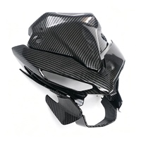 Convient pour Yamaha Mt-03 2021-2023 ; Cache de protection de phare avec motif en fibre de carbone et carénage avant de moto