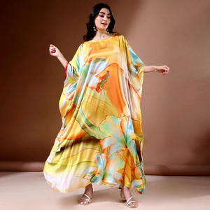 Hot Sale Designer Turkish Style <b>Kaftan</b> Kurta Women Polyester Handmade Batwing Sleeves Regular Fit Flared Hem Breathable Ramadan - Product Image 1