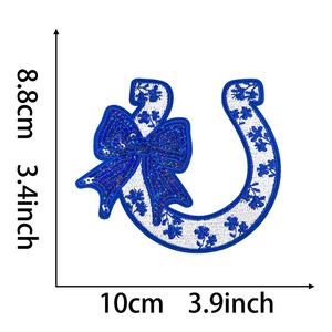 Parches Termoadhesivos Personalizados al por Mayor para Gorras Trucker con Bordado 3D, Lentejuelas, Lazo y Herradura, de Tela de Lona - Product Image 2