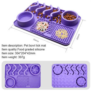 Hot selling bisphenol-free food grade pet silicone food <b>bowl</b> <b>mat</b> pet distraction licking pad <b>dog</b> slow feeder - Product Image 2