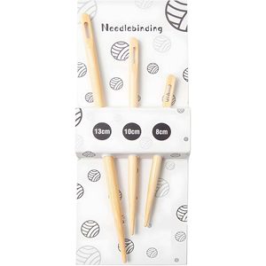Aguja de Nalbinding Tizee de 13 cm, 10 cm, 8 cm, herramienta de punto de bambú para tejer a mano, coser y hacer crochet. - Product Image 1