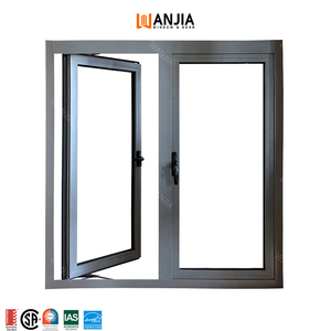 WANJIA Black House <span class=keywords><strong>Windows</strong></span> Venta caliente Ventana abierta de aluminio Ventanas abatibles de aluminio residenciales - Product Image 2