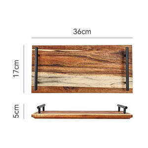 Bandeja de Desayuno de Madera de Acacia Maciza de Estilo Japonés Más Vendida con Asa para el Té de la Tarde, Aperitivos y Postres - Product Image 2