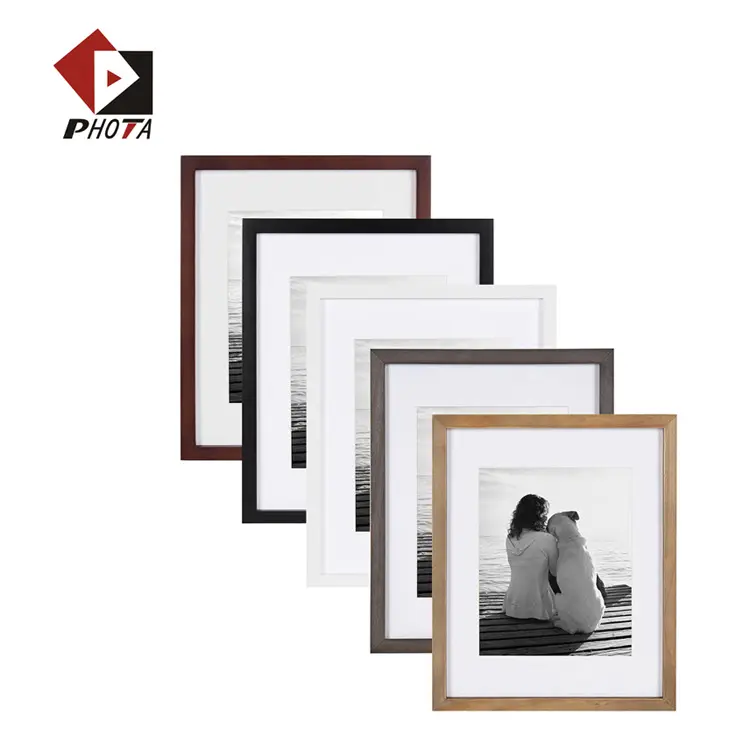 OEM Modern fotoğraf çerçevesi galeri 4x6 5x7 8x10 11x14 16x20 inç resim çerçevesi ahşap duvar ve masa