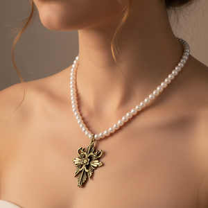 Collier de perles diabolique pour cosplay de la Lady Vampire Dimitrescu, bijoux d'Halloween de la série Game - Product Image 1