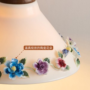 Vintage Art Ceramic Chandelier Led Single Head Ceiling Light Hand Painted For Entryway Hallway Bedroom - Product Image 4