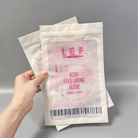 Sachet d'emballage transparent en plastique imprimé sur mesure, plat, avec fermeture éclair, scellé sur 3 côtés, pour accessoires et gants