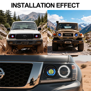 Kit de rétrofit de projecteur Bi-LED RGB 2,5 pouces pour phare Fj Cruiser avec lentille nid d'abeille et effet « Angry Eye » - Product Image 5