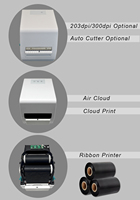 Printer pita 110mm Printer Label Transfer kustom dengan Printer Label termal nirkabel Bluetooth 4 inci pemotong otomatis