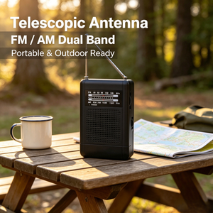 Mini <span class=keywords><strong>Radio</strong></span> <span class=keywords><strong>Analogica</strong></span> Tascabile AM <span class=keywords><strong>FM</strong></span>, Alimentata a Batteria con Antenna Telescopica, Jack per Cuffie da 3,5mm e Clip per Cintura Posteriore per Uso Esterno - Product Image 4