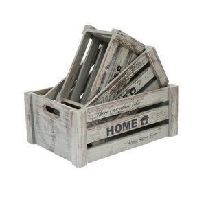 Rustic Decorative Storage Wooden Wine Crate Box Fruit Vegetable Milk Wooden Crate