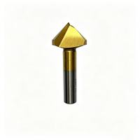 Outil de chanfreinage à queue droite à une seule dent SUPO HSS, revêtement TiN, 60/90/120 degrés, pour débavurage du métal, acier, aluminium