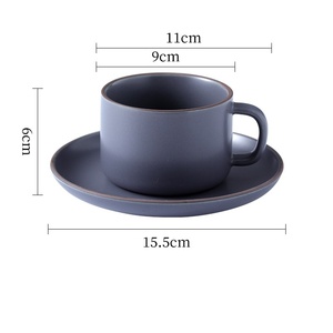 Ensemble de tasses à thé et soucoupes en porcelaine de style moderne, couleur vive, tasses à <span class=keywords><strong>expresso</strong></span> pour la maison, utilisation au café, matériau en céramique - Product Image 6