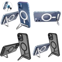 Casing Handphone Kristal Magnetik dengan Stand untuk iPhone 17 Air 16 Pro Max 15 14 13 12 11, Aksesoris Ponsel dengan Holder