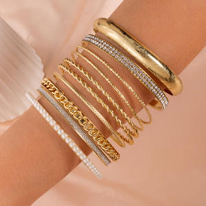 BR230019 vente en gros multicouche Style bohème ensemble perle léopard géométrique perle strass charme <span class=keywords><strong>amitié</strong></span> bracelets femmes - Product Image 4