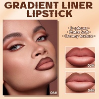 Crayon à lèvres dégradé conique OEM rouge à lèvres en velours brun noir mat imperméable non collant contour crayon à lèvres maquillage des lèvres