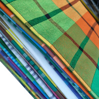 Tissu en coton uni personnalisé, teint en fil, respirant, pour chemise homme femme, tissu lungi salong