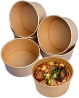 Emballage rond et marron De qualité alimentaire, ODM/OEM, pour salade à emporter, rapide, fournitures De fabrication