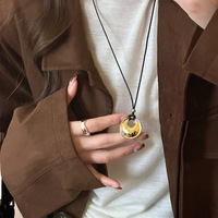 Collier coréen sportif à pendentif géométrique en alliage noir, chaîne longue unisexe de luxe pour sweats à capuche, Nouveautés 2025
